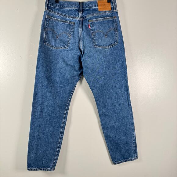 Levi's High-Rise Wedgie Straight Cropped Button Fly Jeans Cotton Womens Size 28 - Picture 6 of 12